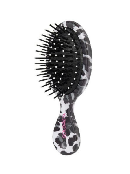 Массажная мини-расческа  для волос с подвеской, Леопардовая Solomeya Mini hair brush with keychain, Leopard Print, 1 шт